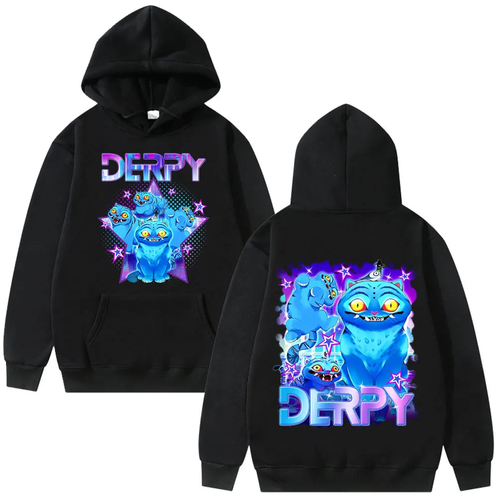 Kpop Hunters Derpy Tiger Hoodie Casual Oversized Pullover