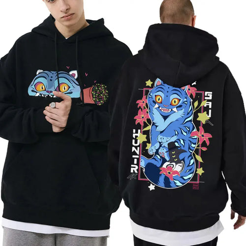 Kpop Hunters Derpy Tiger Hoodie Casual Oversized Pullover